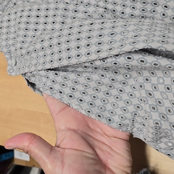 {Tibi} Riko Eyelet Flat Origami Skirt In Kumo Grey - Size 6 - Picture 7 of 17